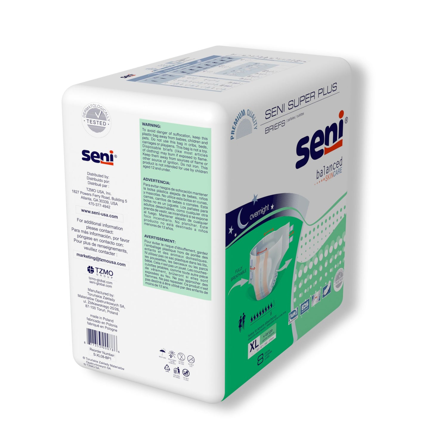 BRIEF, INCONT SENI SUPER PLUS XLG 55"-67" (8/PK 4PK/CS)