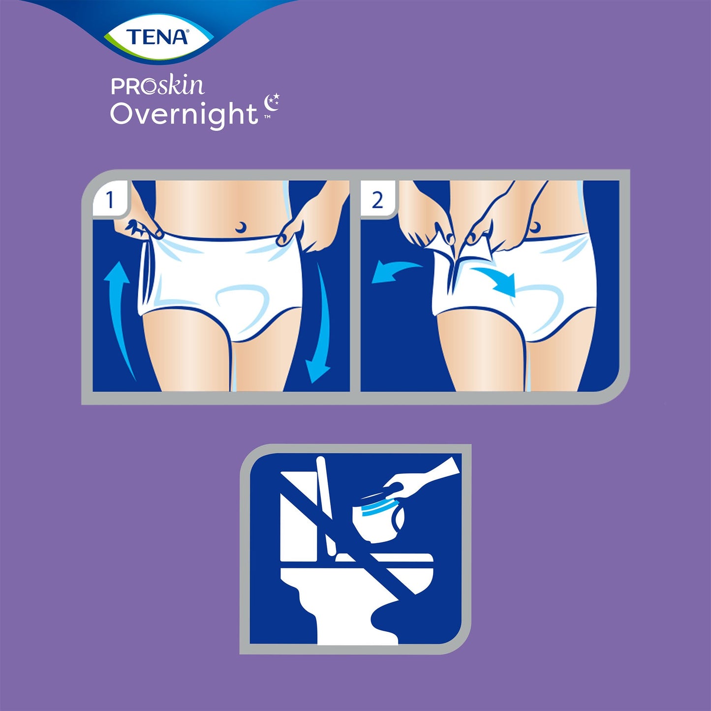 UNDERWEAR, TENA PROT OVRNIGHT W-SHAPE HI-ABSRB MED (14/BG 4B