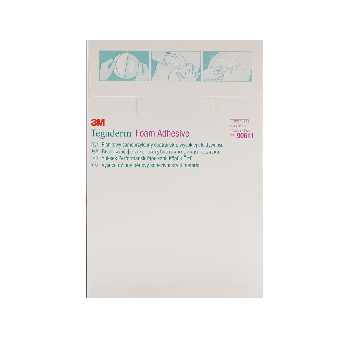 DRESSING, TEGADERM FOAM ADHSV 4"X4.5" (10/BX 4BX/C 3M