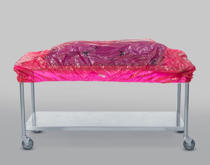 COVER, TABLE BIOHAZARD BACK POLY RED 67"X52" (20/CS)