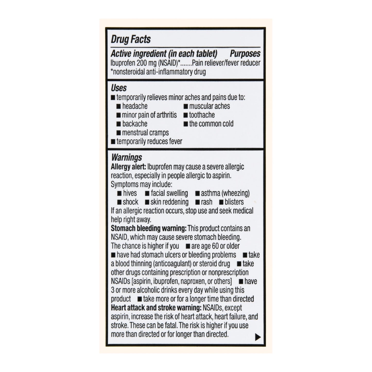 IBUPROFEN, TAB FT SM 200MG (100/BT)