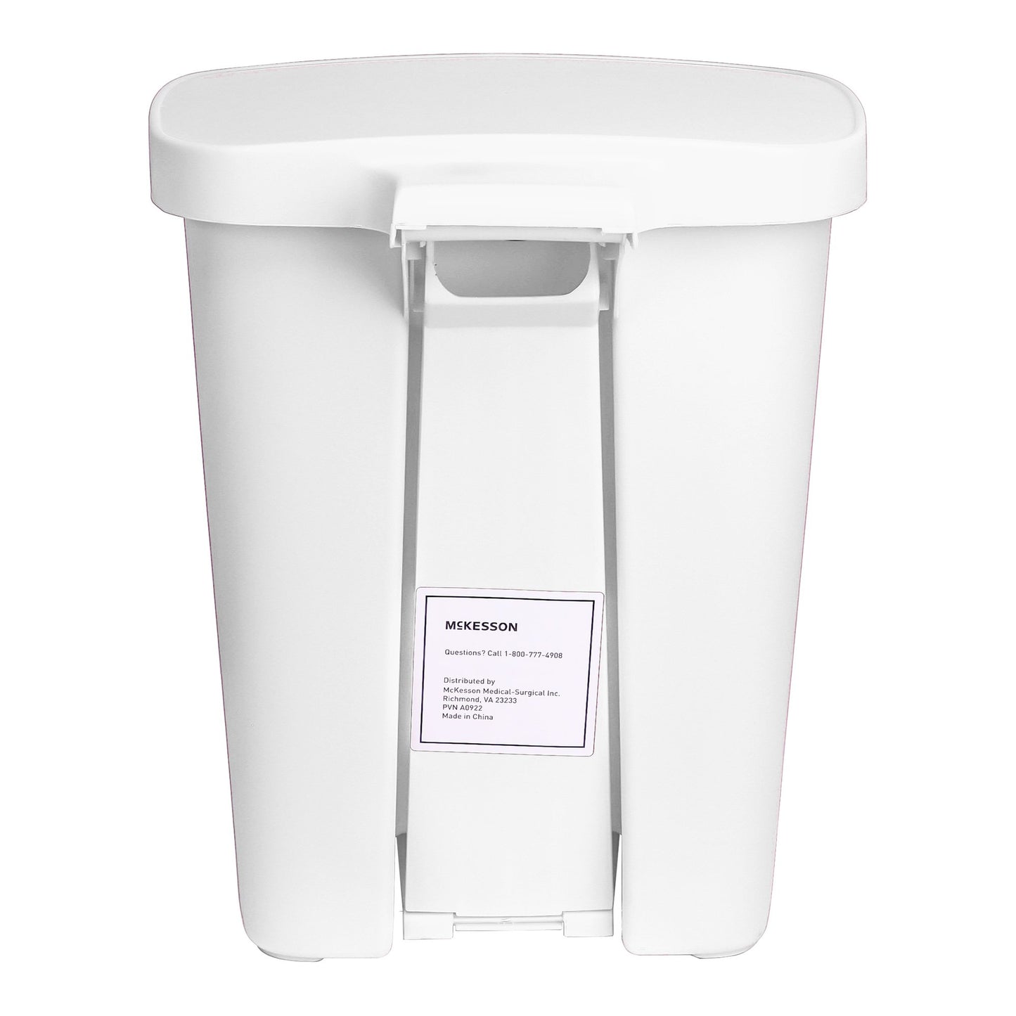 WASTECAN, STEP-ON RECTGL PLAS WHT 32QT