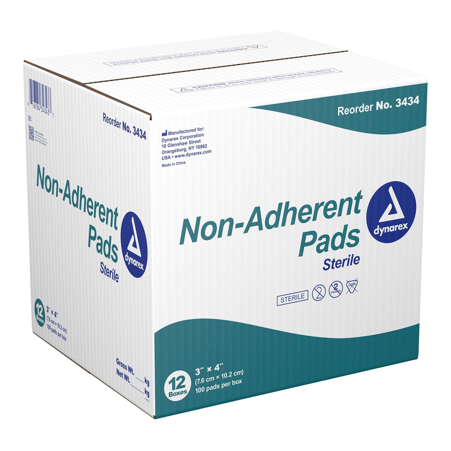 PADS NON-ADHERANT STER 3X4 (100/BX 12BX/CS)