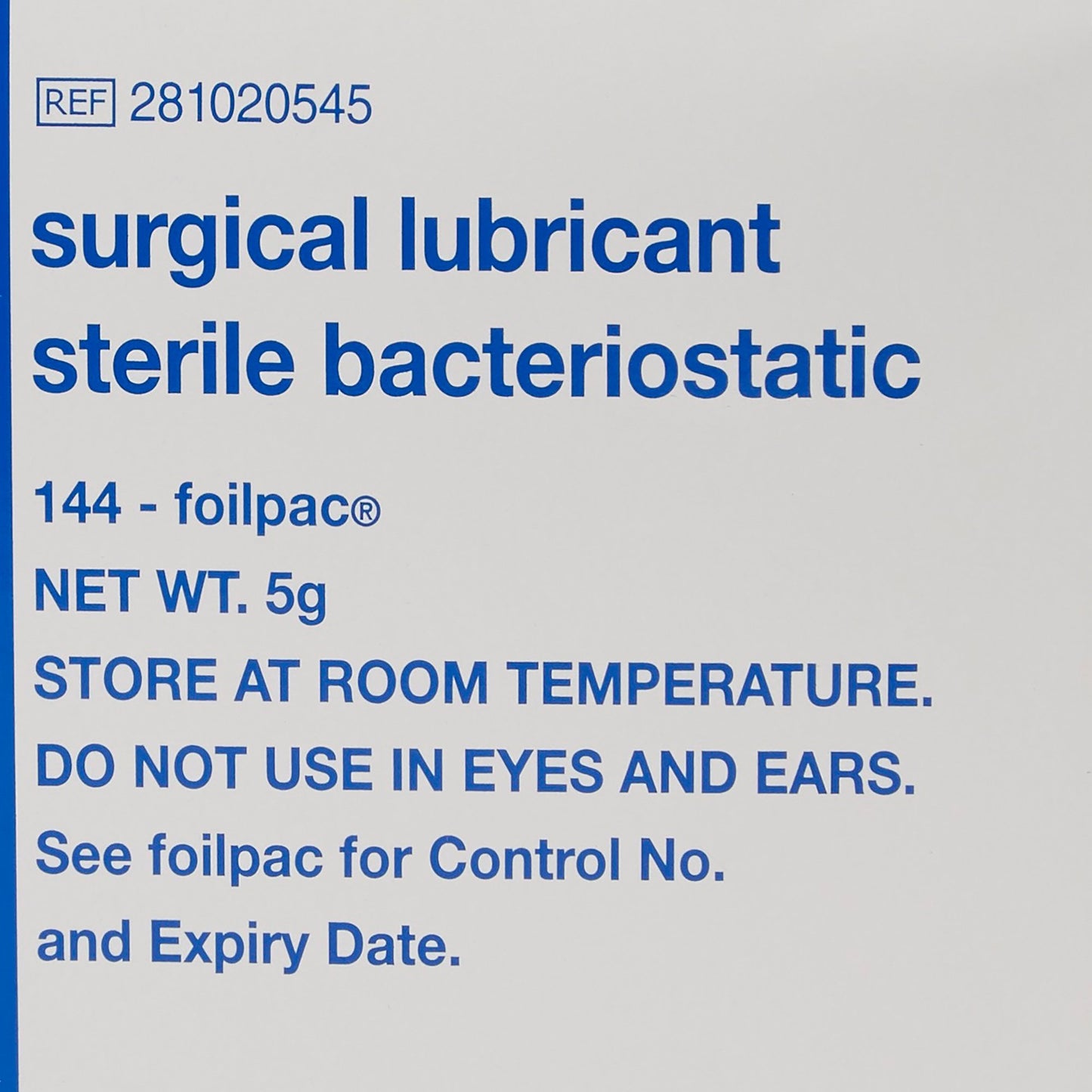 LUBRICATING JELLY, SURGILUBE 5GM FOIL PK (144/BX 6BX/CS)