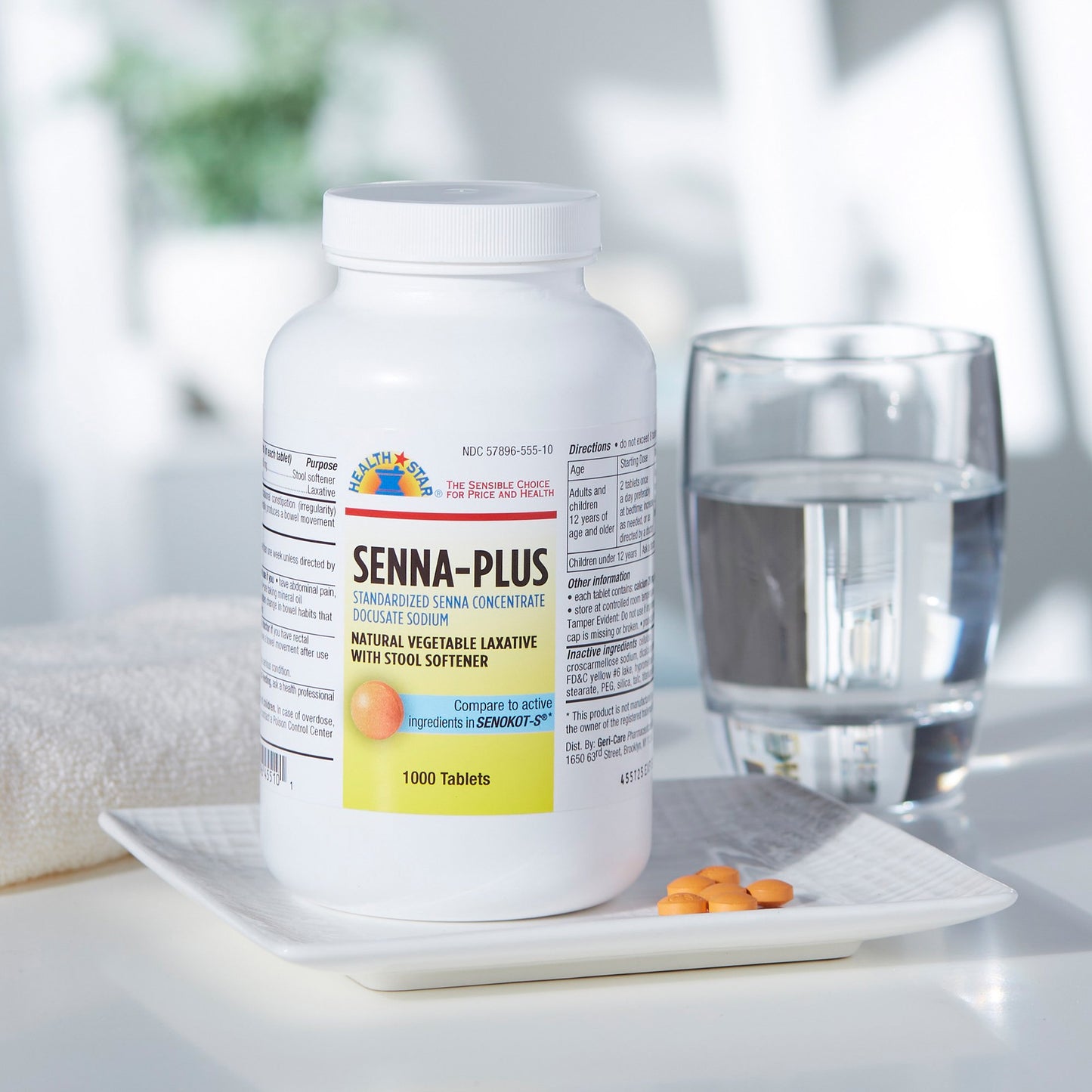 SENNA, TAB 8.6MG PLUS 50MG DSS(1000/BT 12BT/CS)