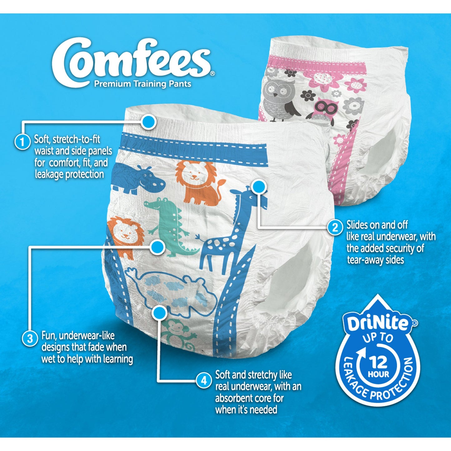 PANTS, TRAINING COMFEES GIRLS 2T-3T (26/BG 6BG/CS)