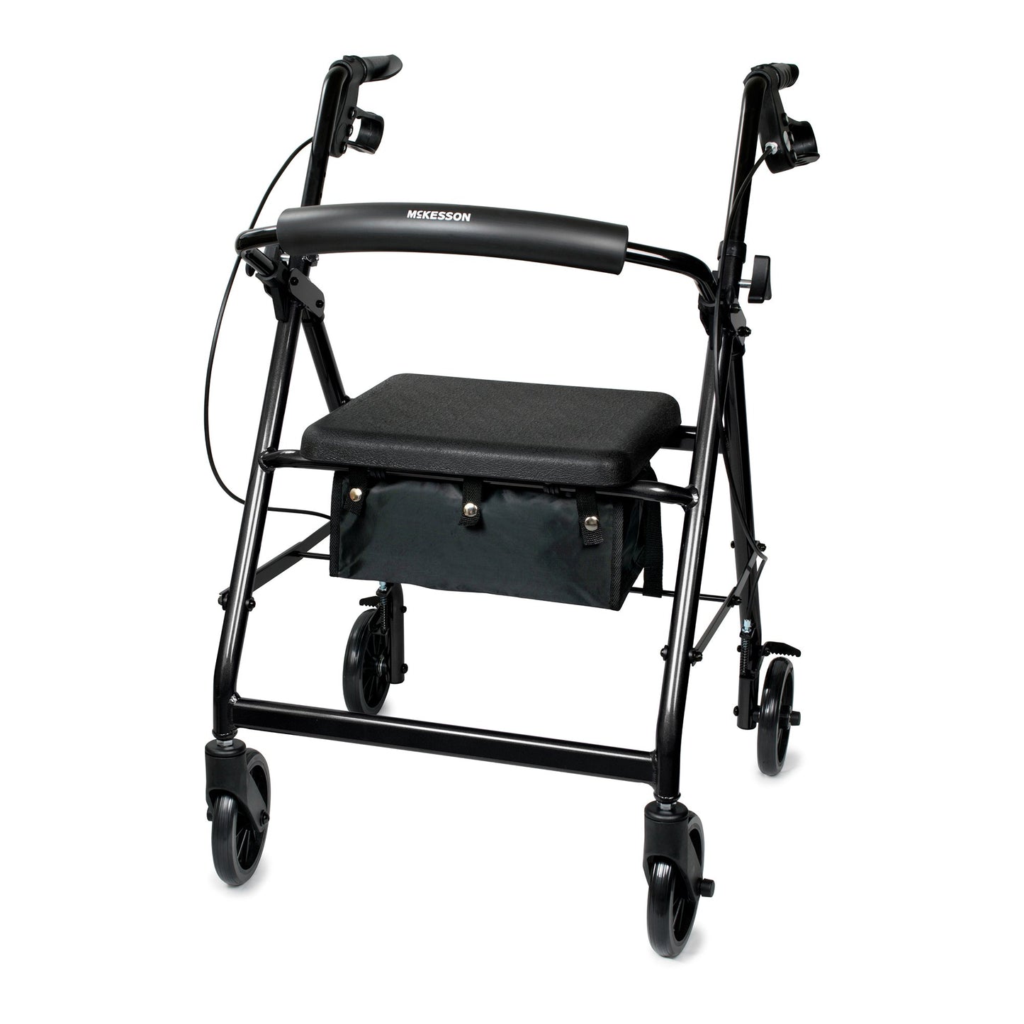 WALKER, ROLLATOR LTWT FOLDING ALUM W/6" WHLS BLK 300LB