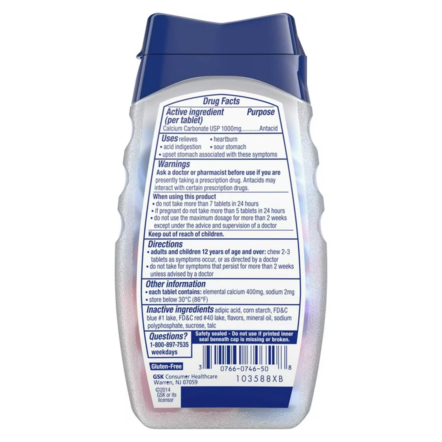 TUMS, TAB CHEW ULTRA 1000 ANTACID ASTD BERRIES (72/BT)
