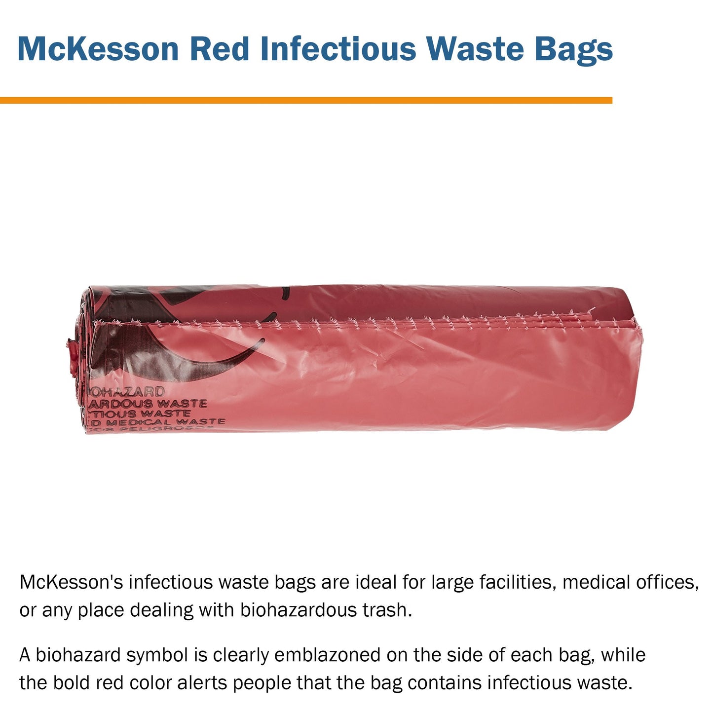 BAG, BIOHAZ HD LLDPE RED 40X461.6MIL (100/CS)