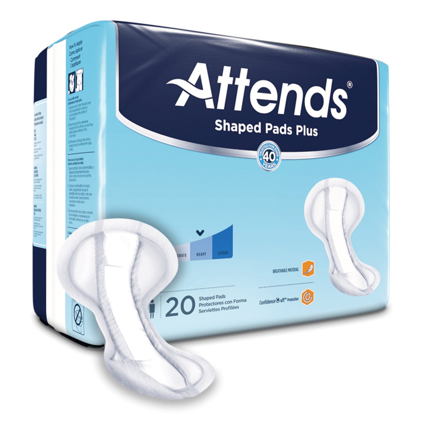 PAD, ATTENDS SUPER PLUS SHAPED(20/PK 4PK/CS)