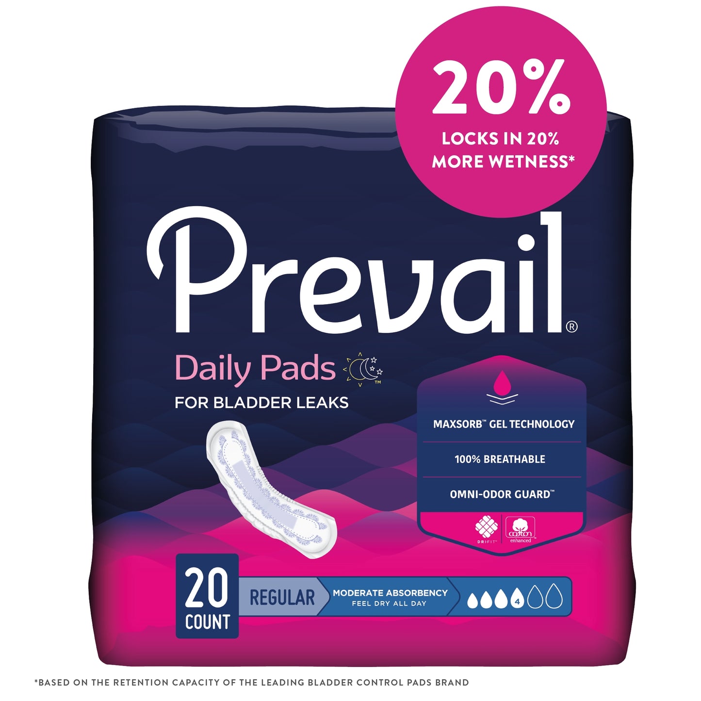 PAD, BLADDER CNTRL MODERATE (20/BG 9BG/CS)