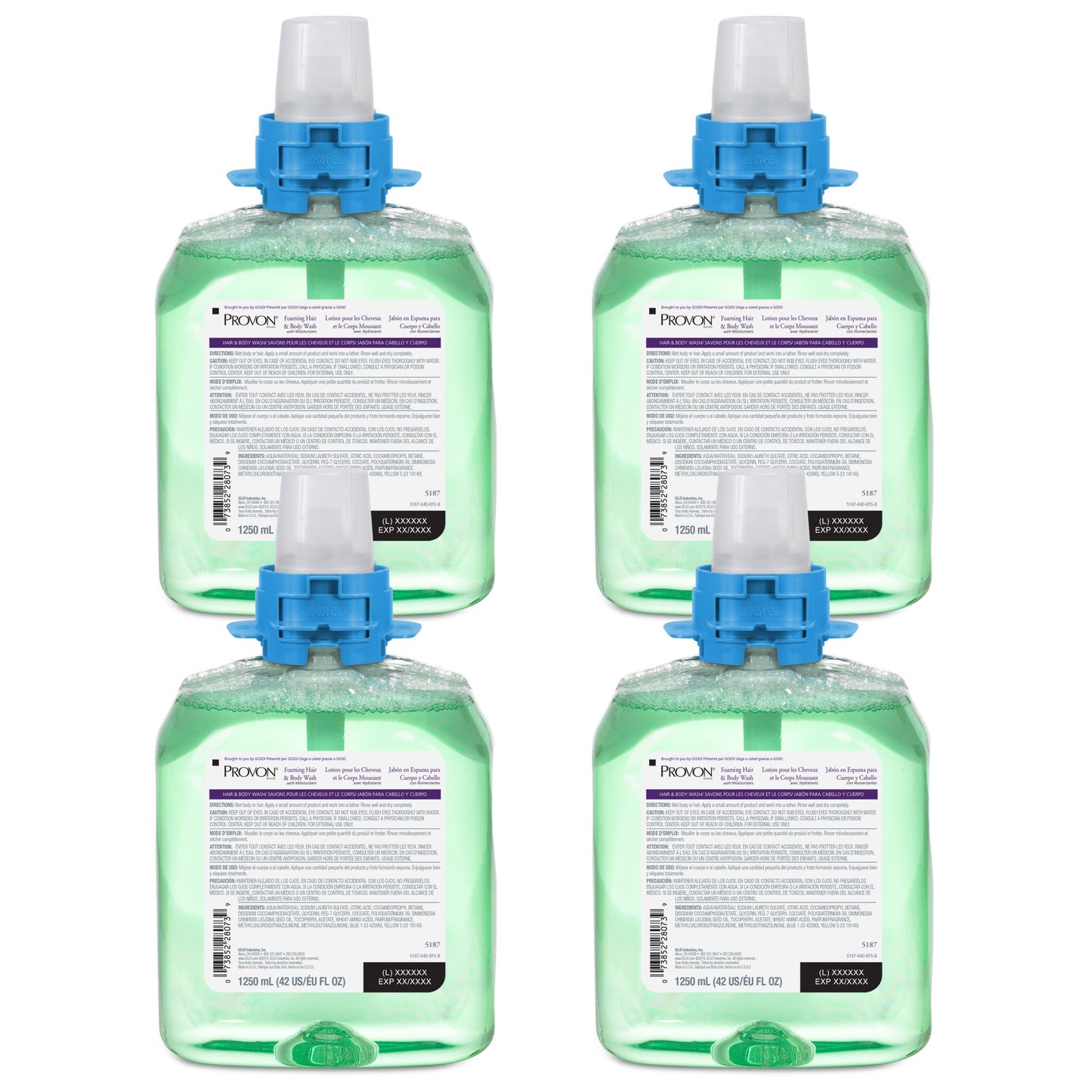 SOAP, F/BODY & HAIR W/MOIST 1250ML (4/CS)