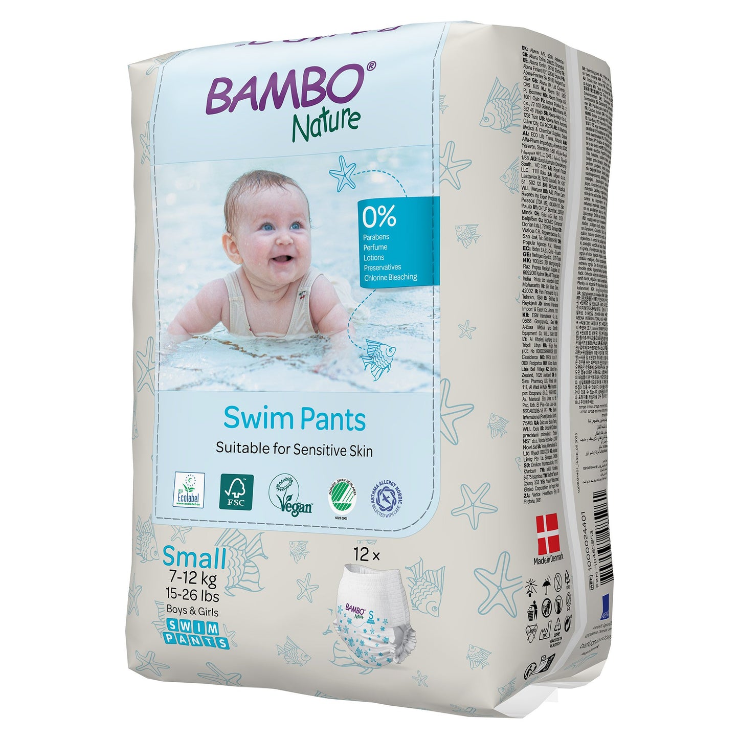 PANT, SWIM BAMBO NATURE DISP PED SM 15-26LB (12/PK 10PK/CS)