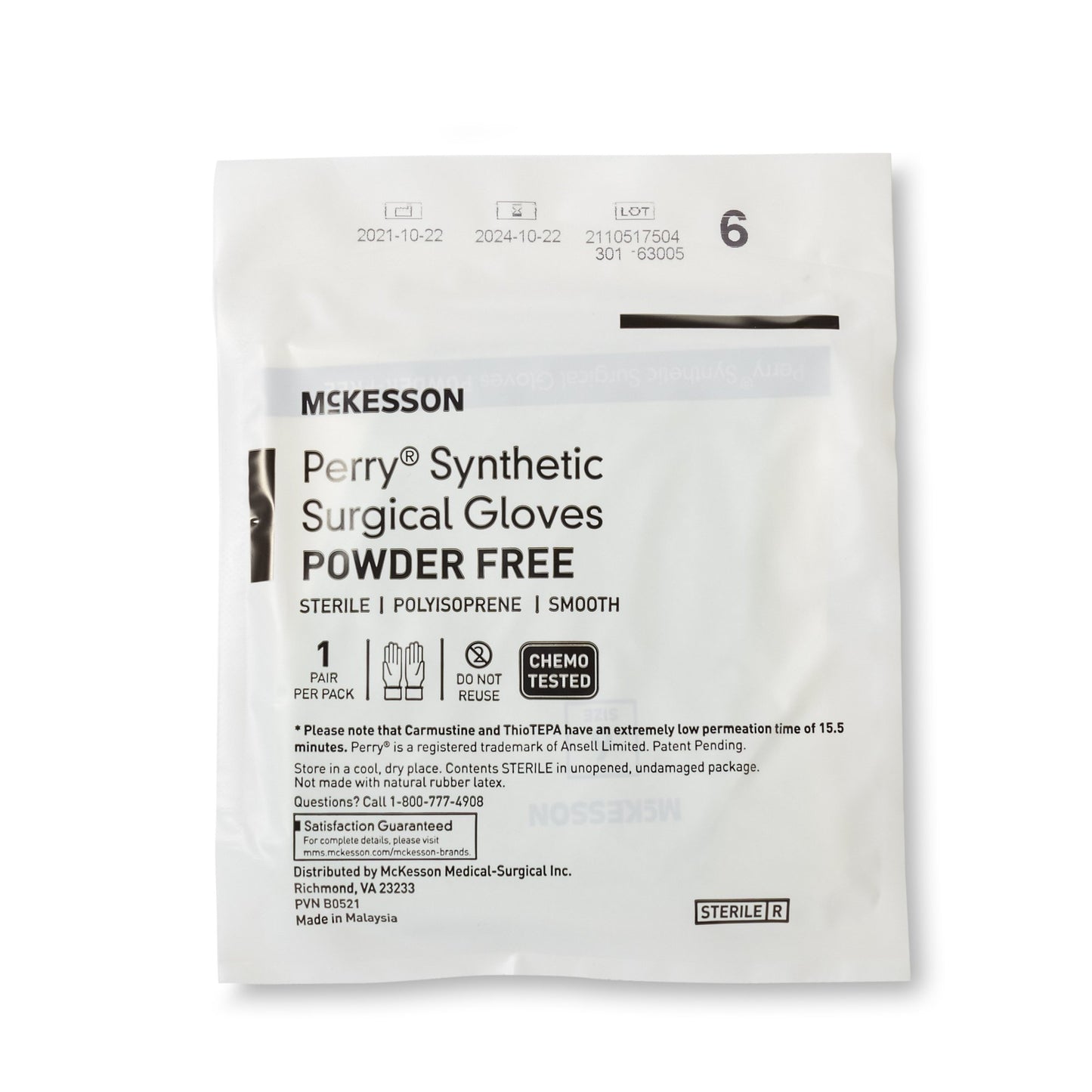 GLOVE, SURG PLYISO 6.0 STR2 SMTH CHEMO (50PR/BX 4BX/CS)