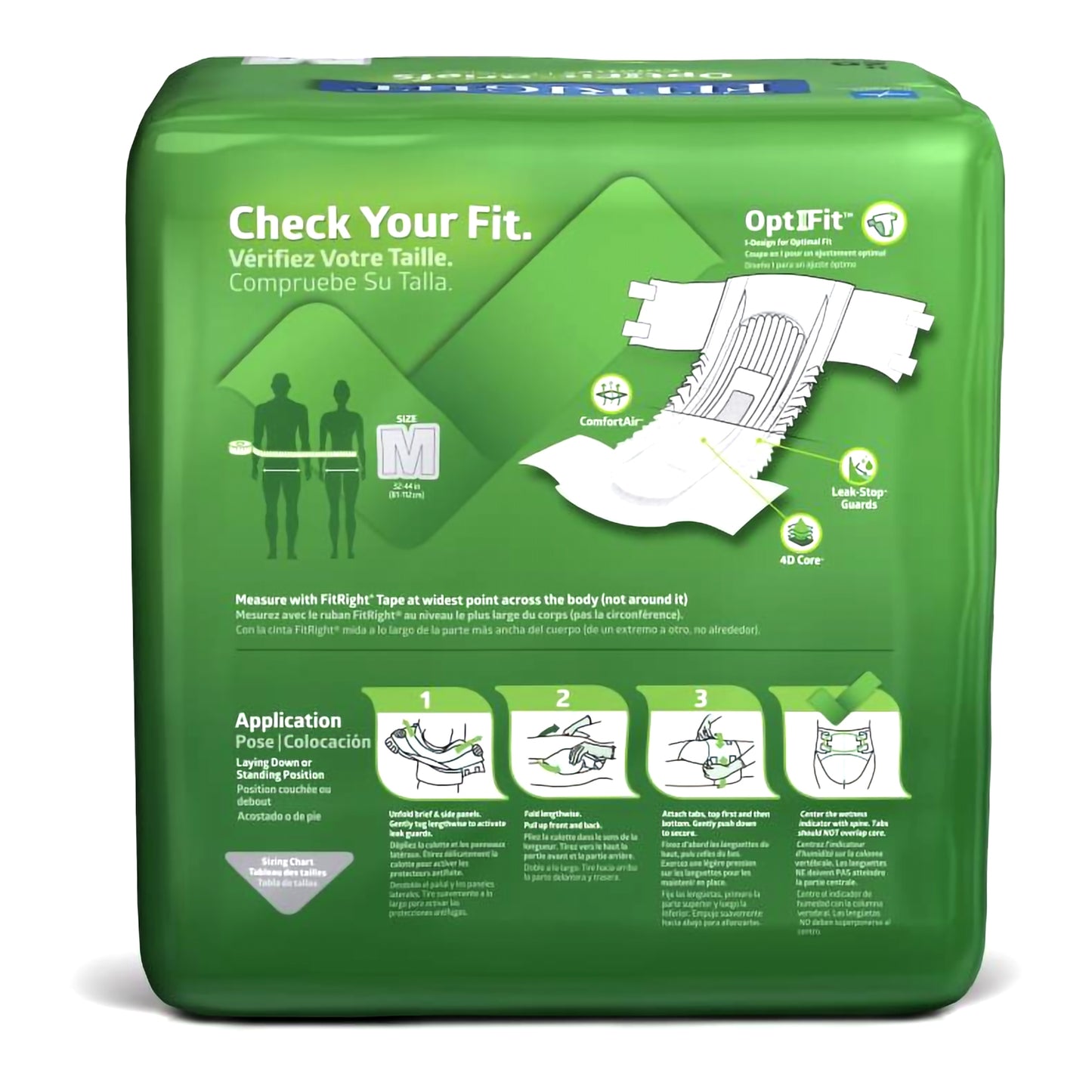 BRIEF, CLOTH LIKE FITPLUS MED 32-42" (20/BG 4BG/CS)
