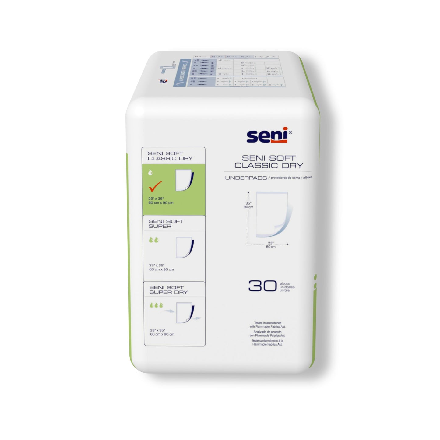 UNDERPAD, SENI SOFT CLASSIC DRY HYGIENIC 23"-35" (30/PK 4PK/
