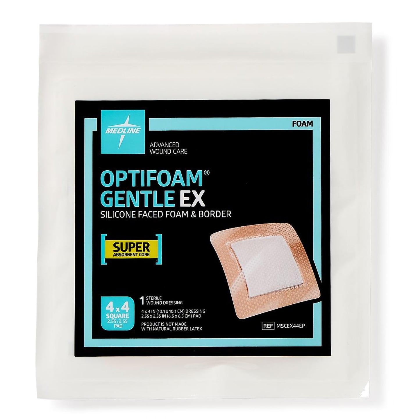 DRESSING, OPTIFOAM GENTLE EX SIL FACED 4"X4" (10/BX 10BX/CS)