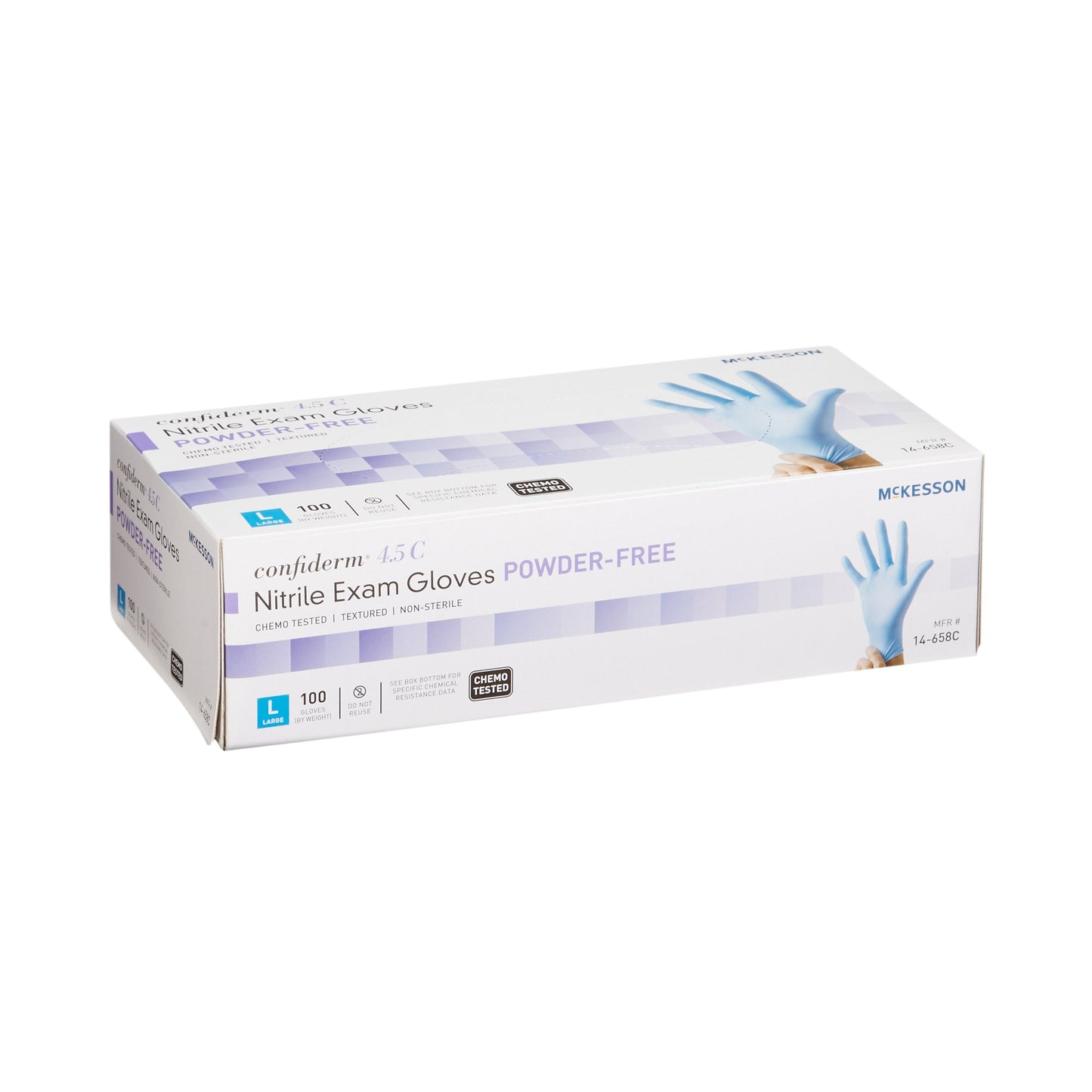 GLOVE, EXAM NTRL LG N/S CHEMO 4.5C (100/BX 10BX/CS)