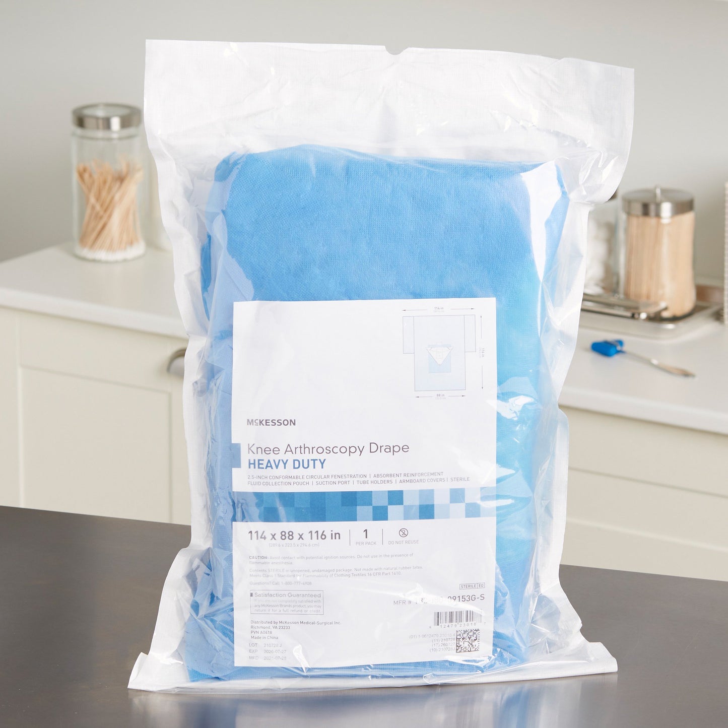 DRAPE, SURGICAL ORTHO KNEE HEAVY DUTY 114"X88"X116" (8/CS)