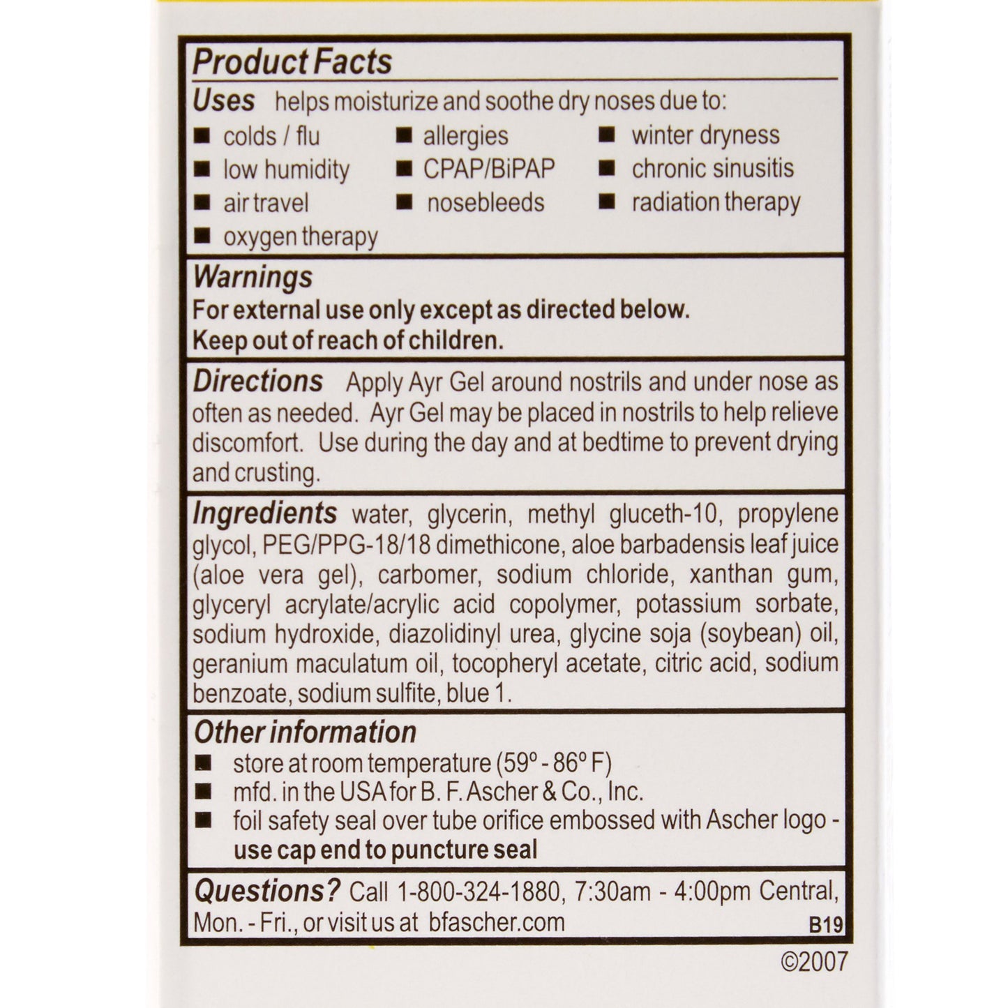 AYR SALINE NASAL GEL, TB .5OZ