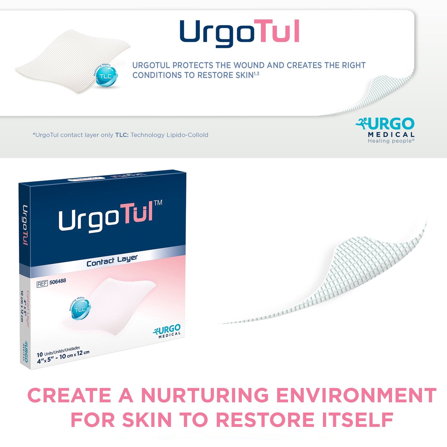DRESSING, WOUND URGOTUL CONTACT LAYER 4"X5" (10/BX)