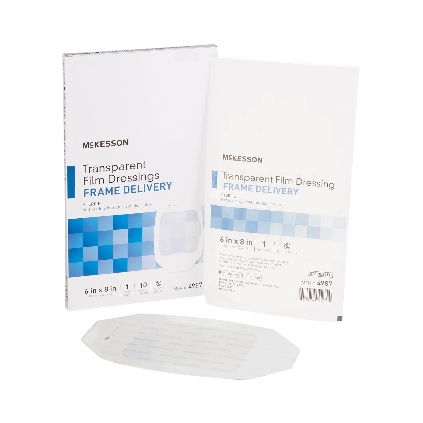 DRESSING, FILM TRANS W/FRM DELSTR 6"X8" (10/BX)