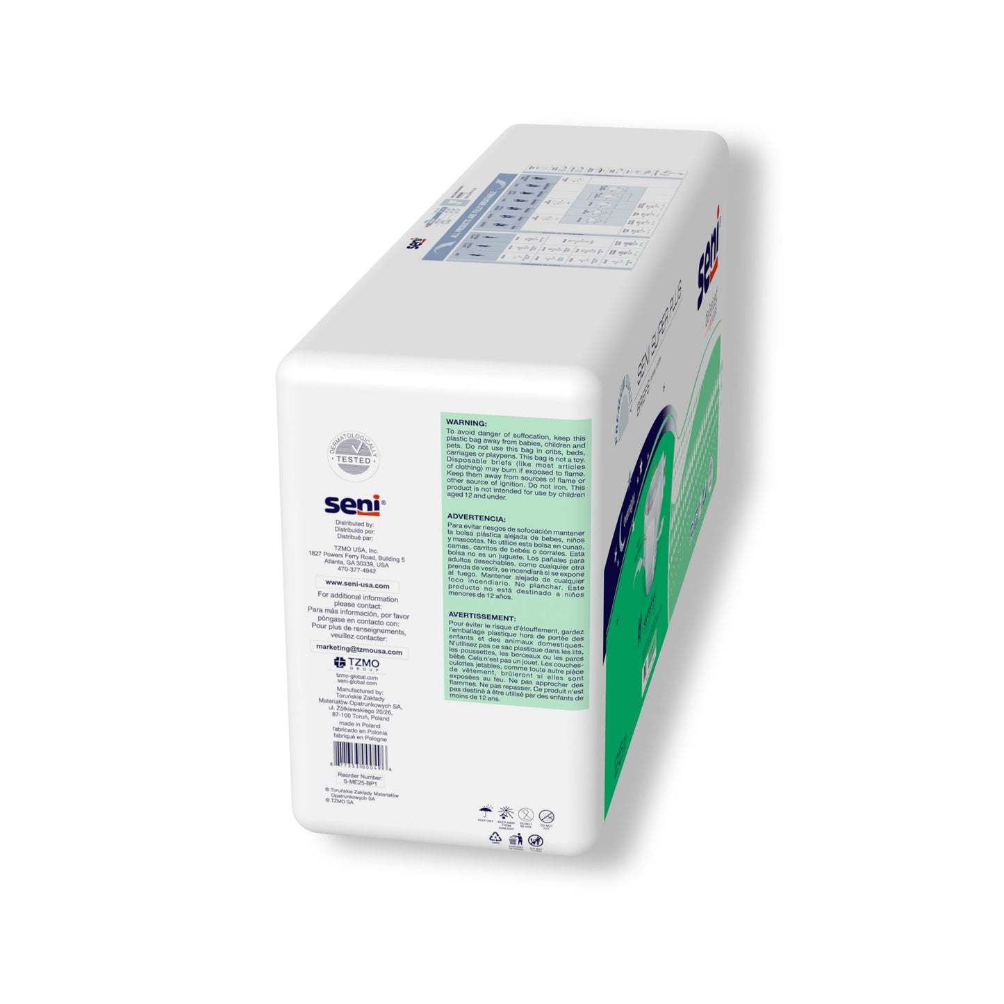 BRIEF, INCONT SENI SUPER PLUS MED 30"-43" (25/PK 3PK/CS)