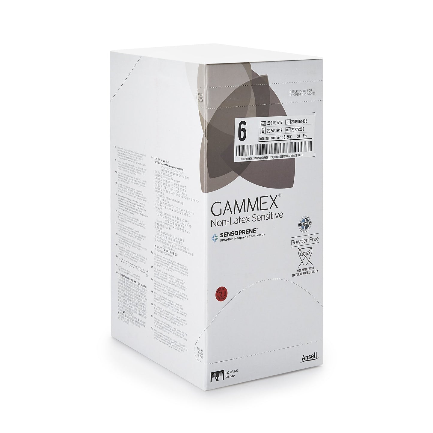 GLOVE, SURG PLYCHPRN 6.0 STR2 SMTH CHEMO (50PR/BX 4BX/CS)