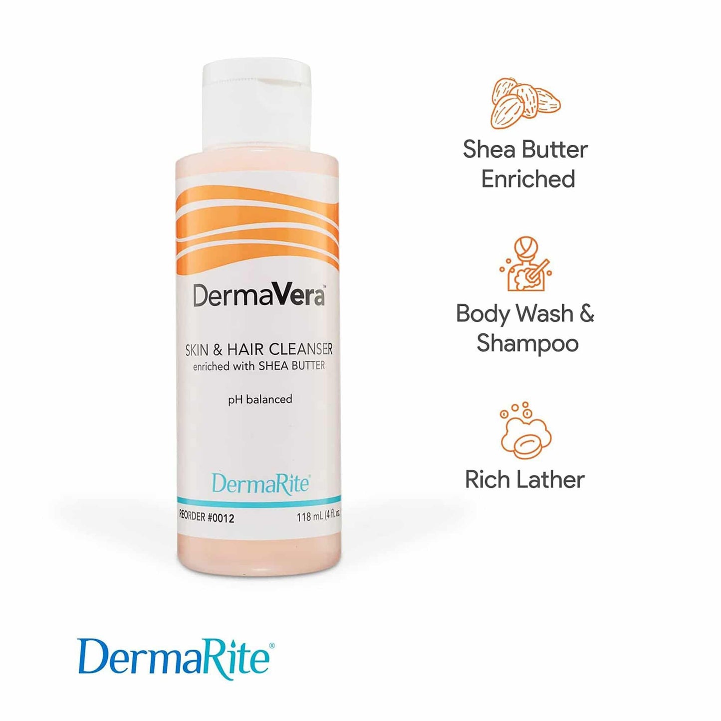 WASH, SHAMPOO/BODY DERMA VERA 4OZ (96/CS)