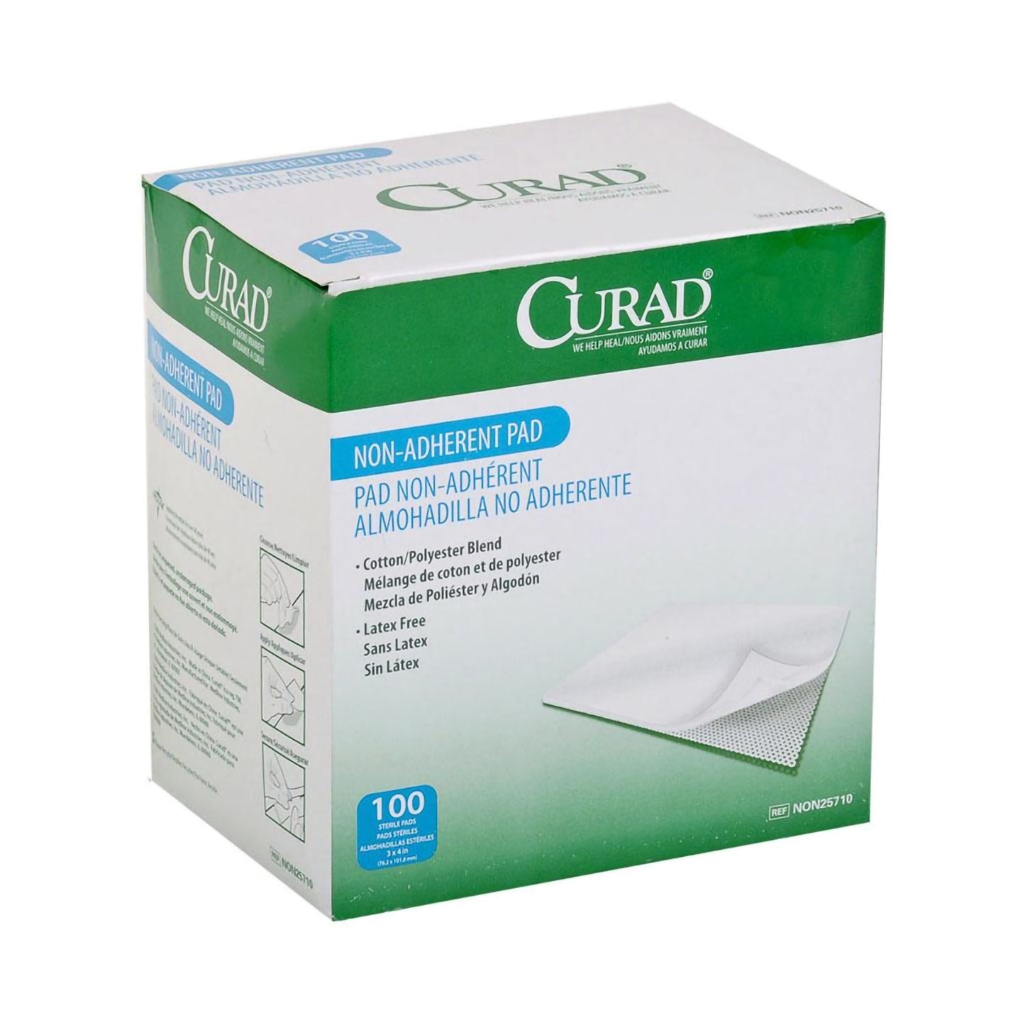 PAD, NON ADHERE STR LF 3"X4" (100/BX 12BX/CS)