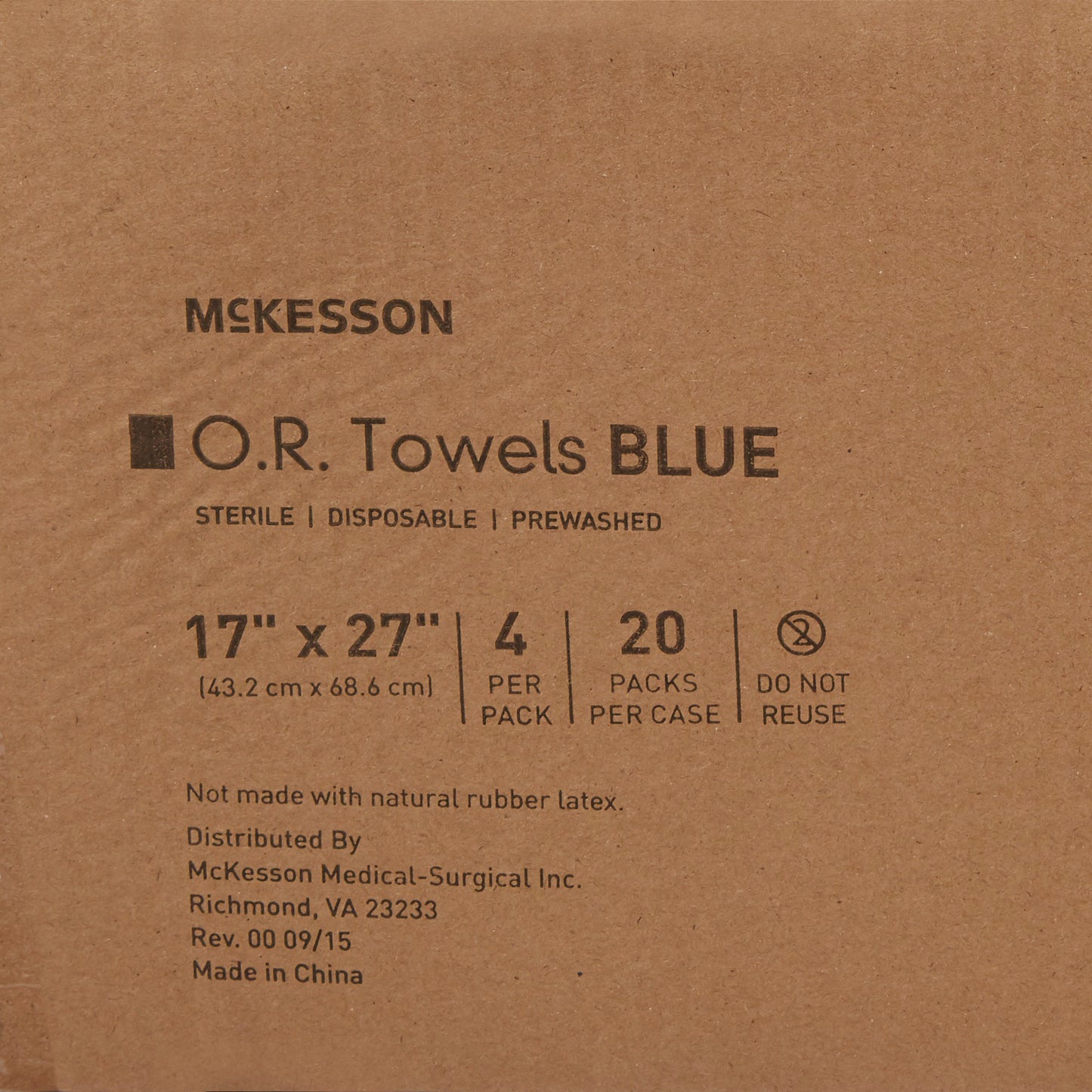 TOWEL, OR STR BLU DISP (4/PK 20PK/CS)