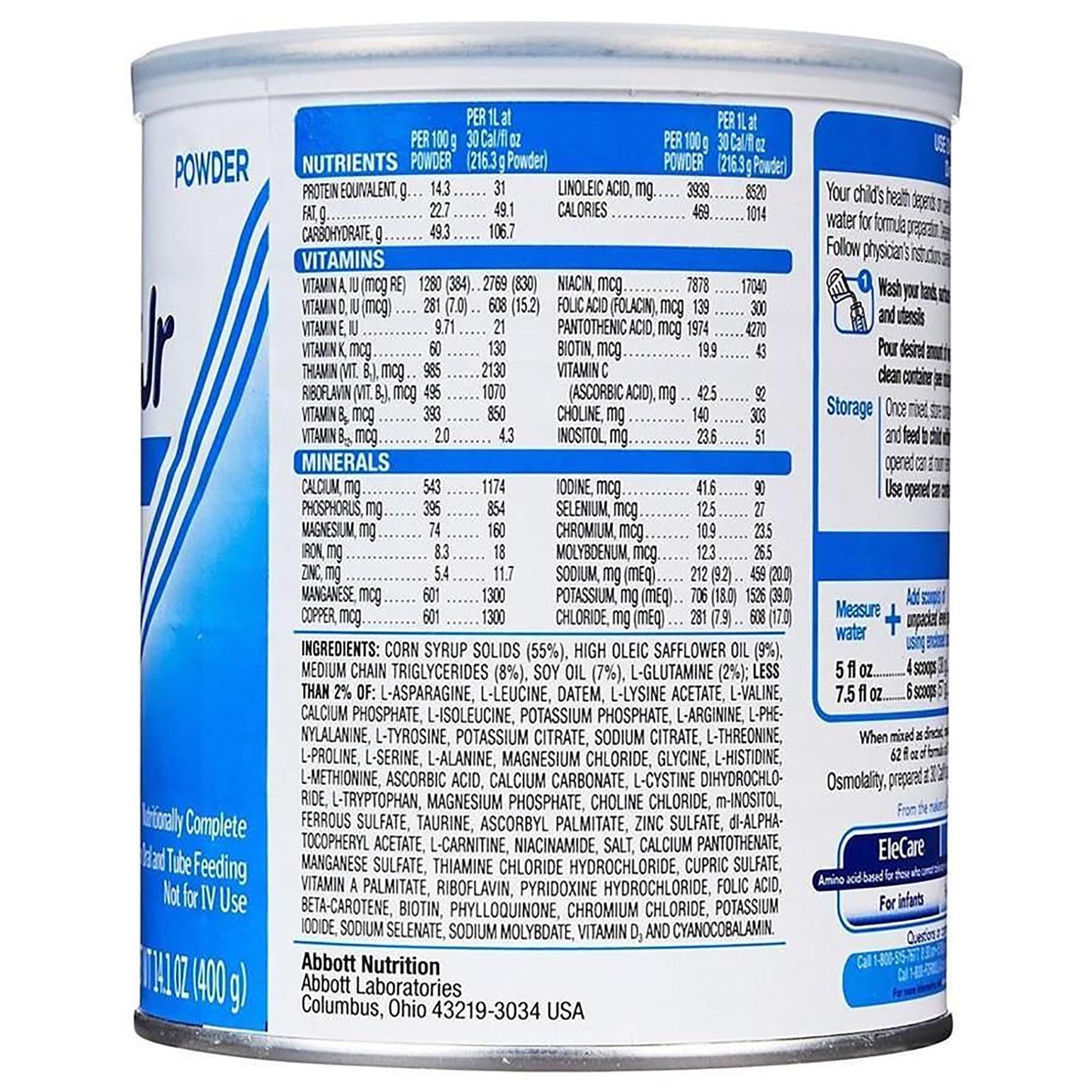 ELECARE JR, PDR UNFLAV 14.1OZ (6/CS)