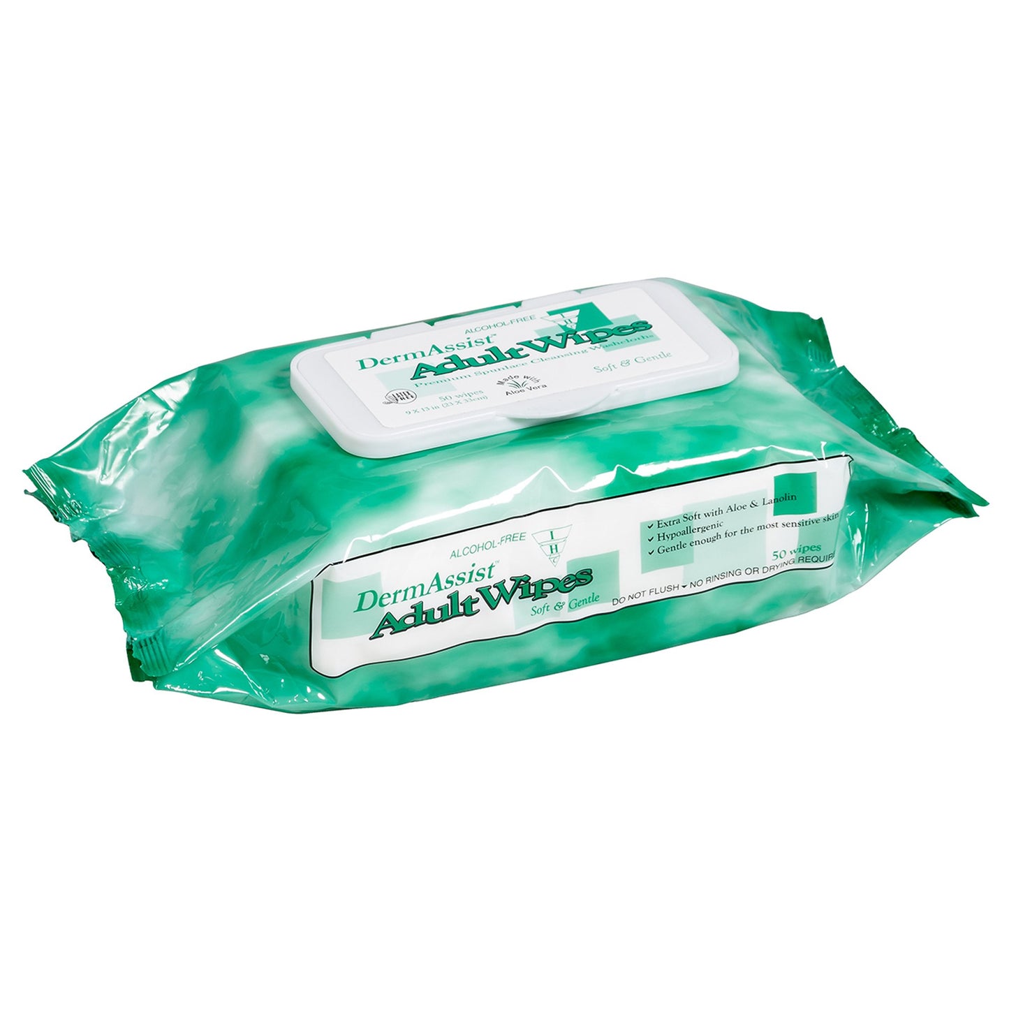 WIPE, CLEANSING DERMASSIST PREMOISTENED ADLT 9X13" (50/PK 12