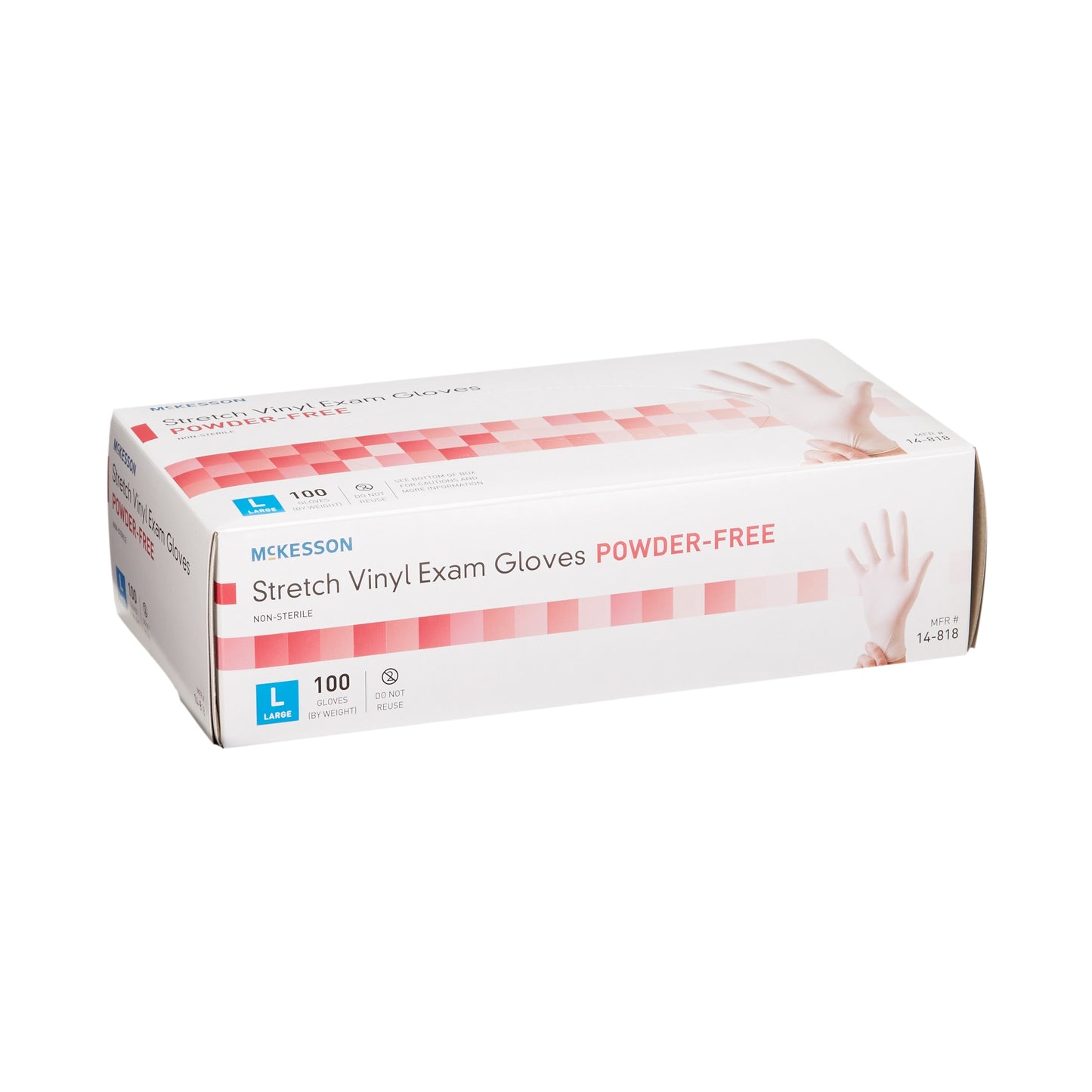 GLOVE, EXAM VNYLSTRCH LG N/S (100/BX 10BX/CS)