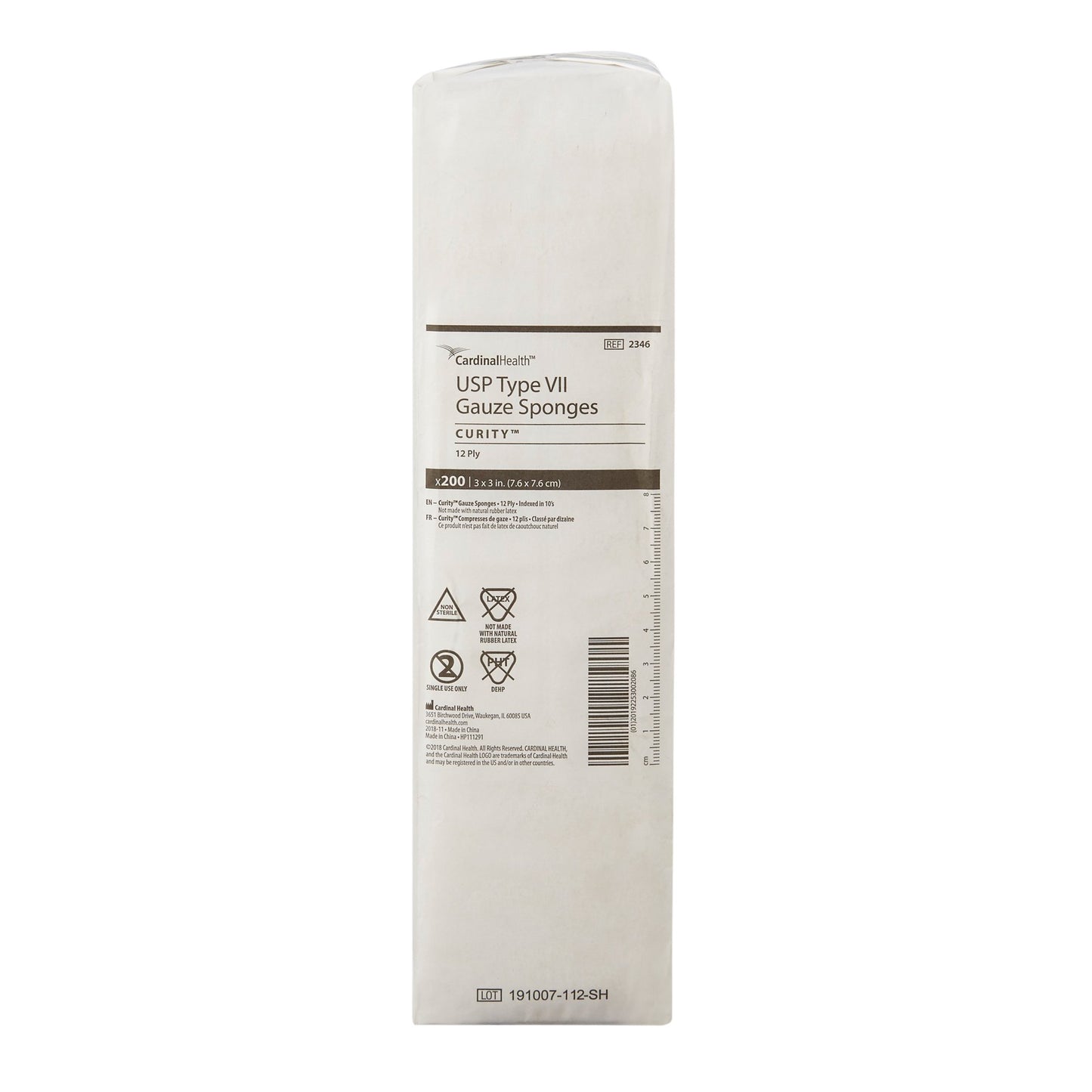 SPONGE, GAUZE 12PLY 3"X3" (200/BG)