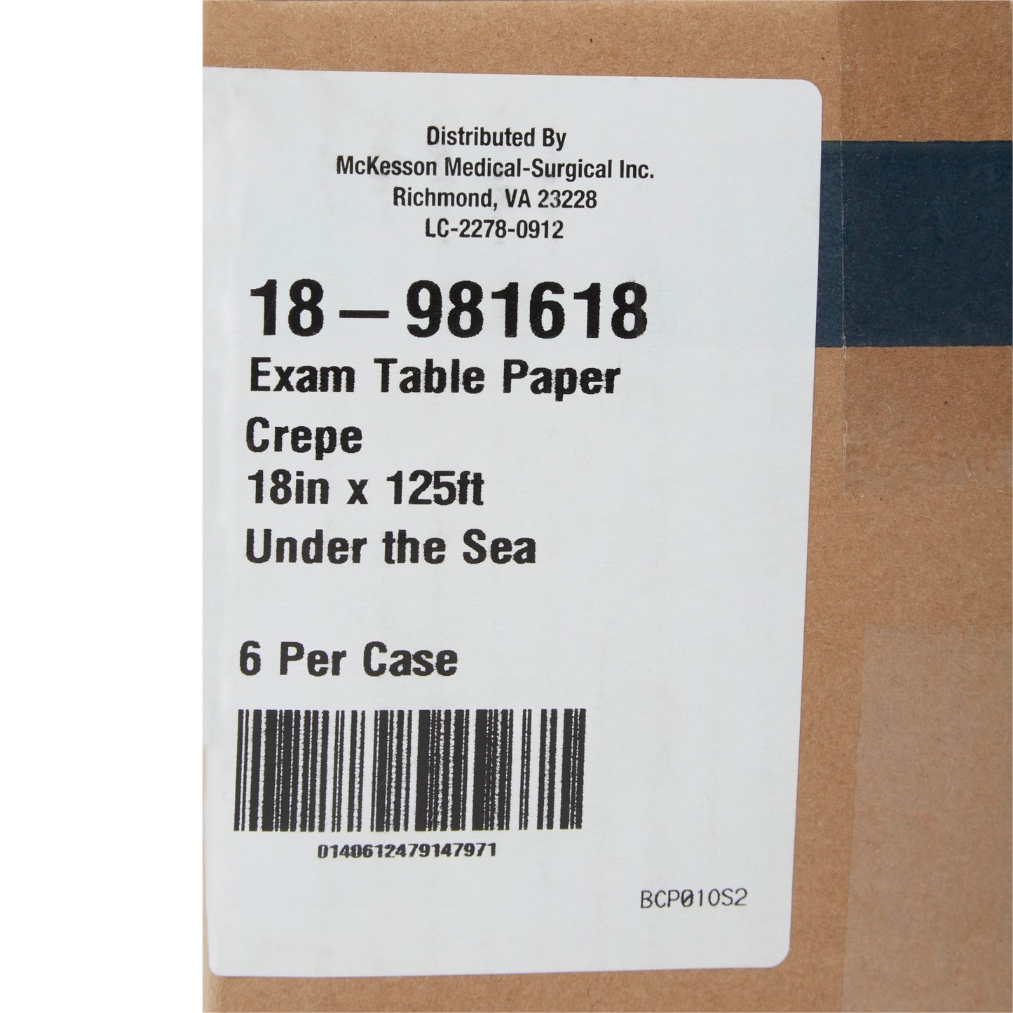 PAPER, TABLE CREPE SEA PRNT 18"X125' (6/CS)