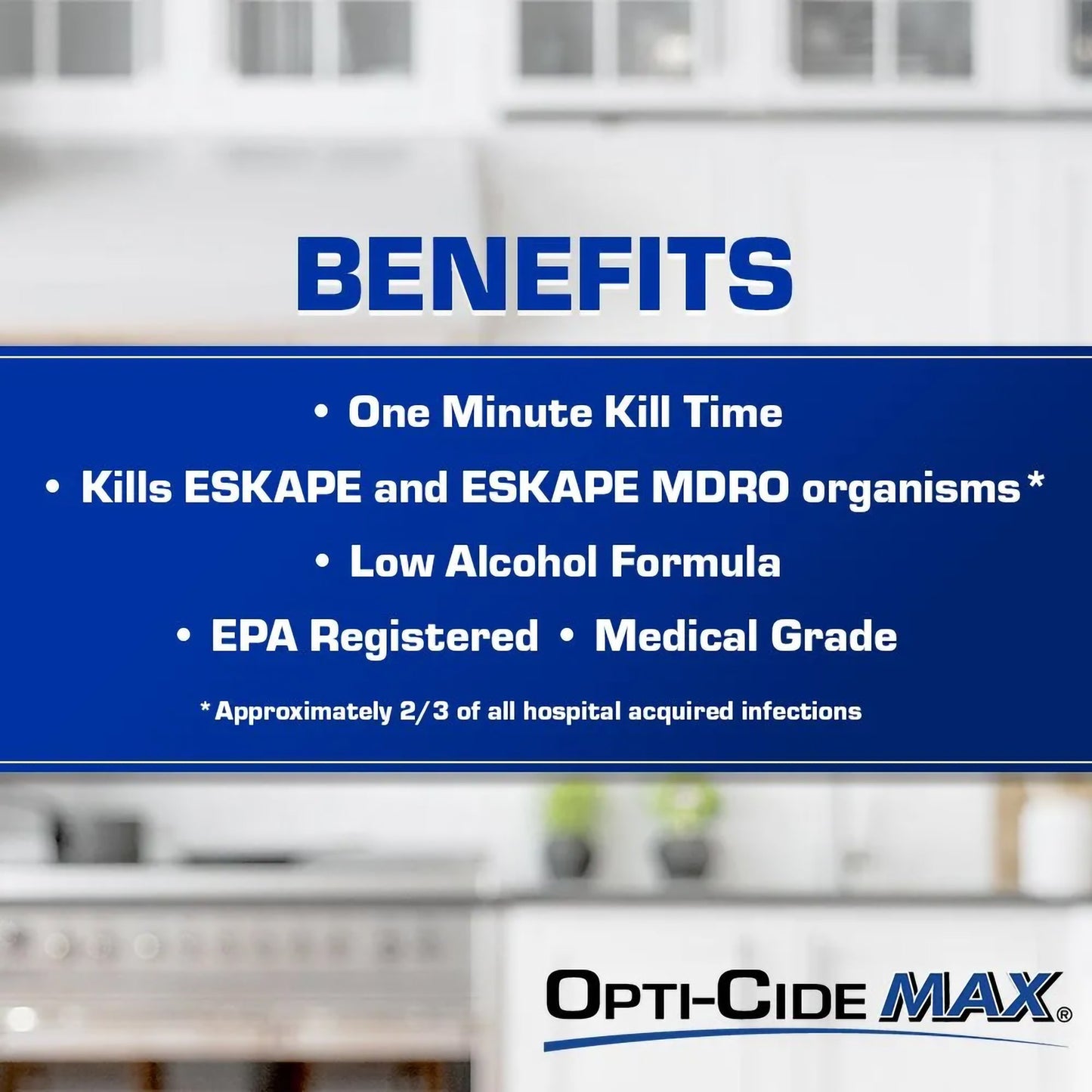 WIPE, DISINFECTANT OPTI-CIDE MAX 6"X6 3/4" (160/CT 12CT/CS)