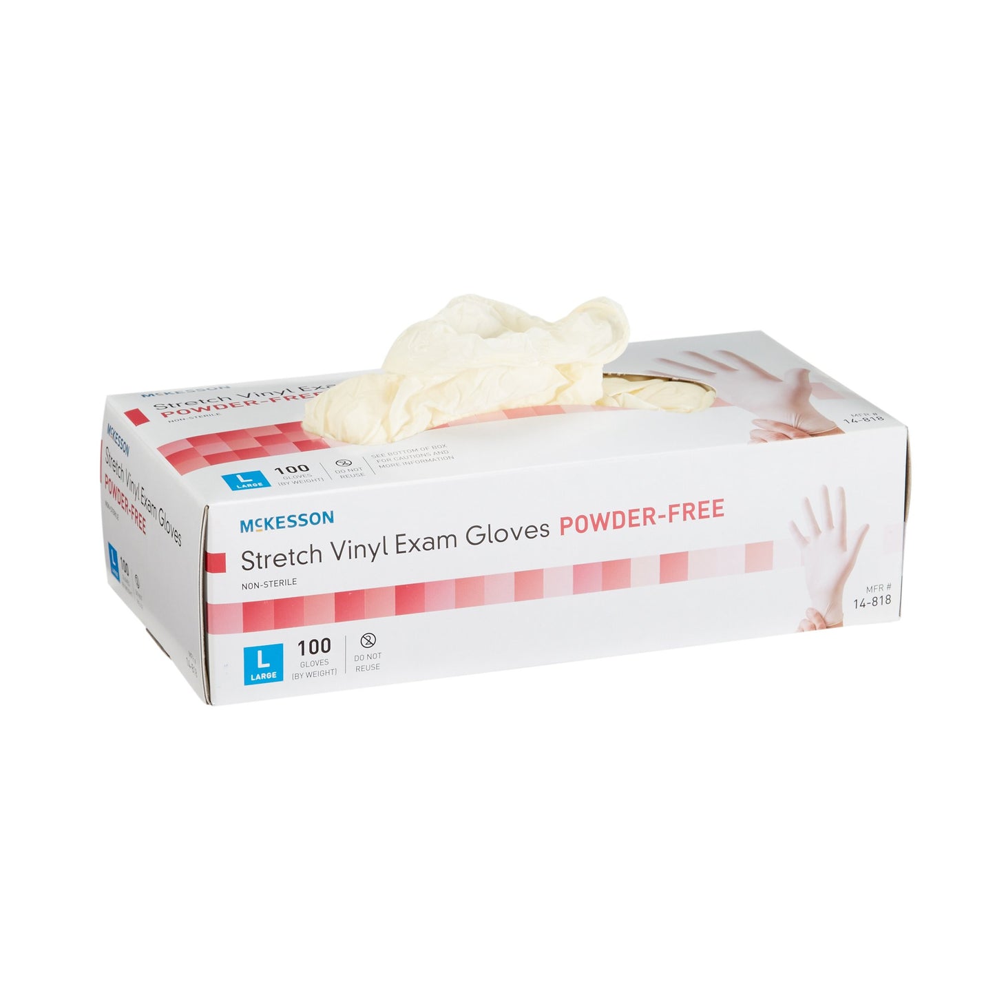 GLOVE, EXAM VNYLSTRCH LG N/S (100/BX 10BX/CS)