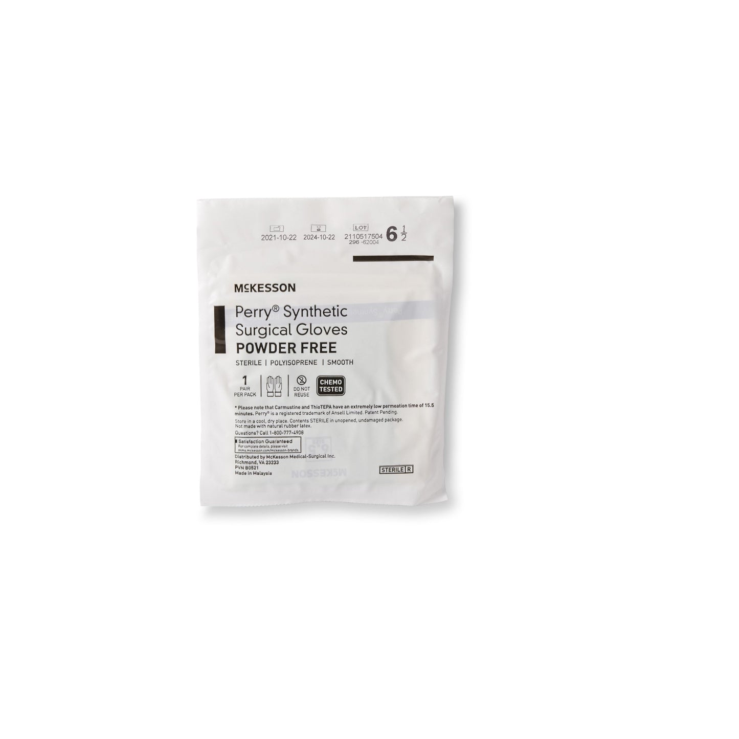 GLOVE, SURG PLYISO 6.5 STR2 SMTH CHEMO (50PR/BX 4BX/CS)