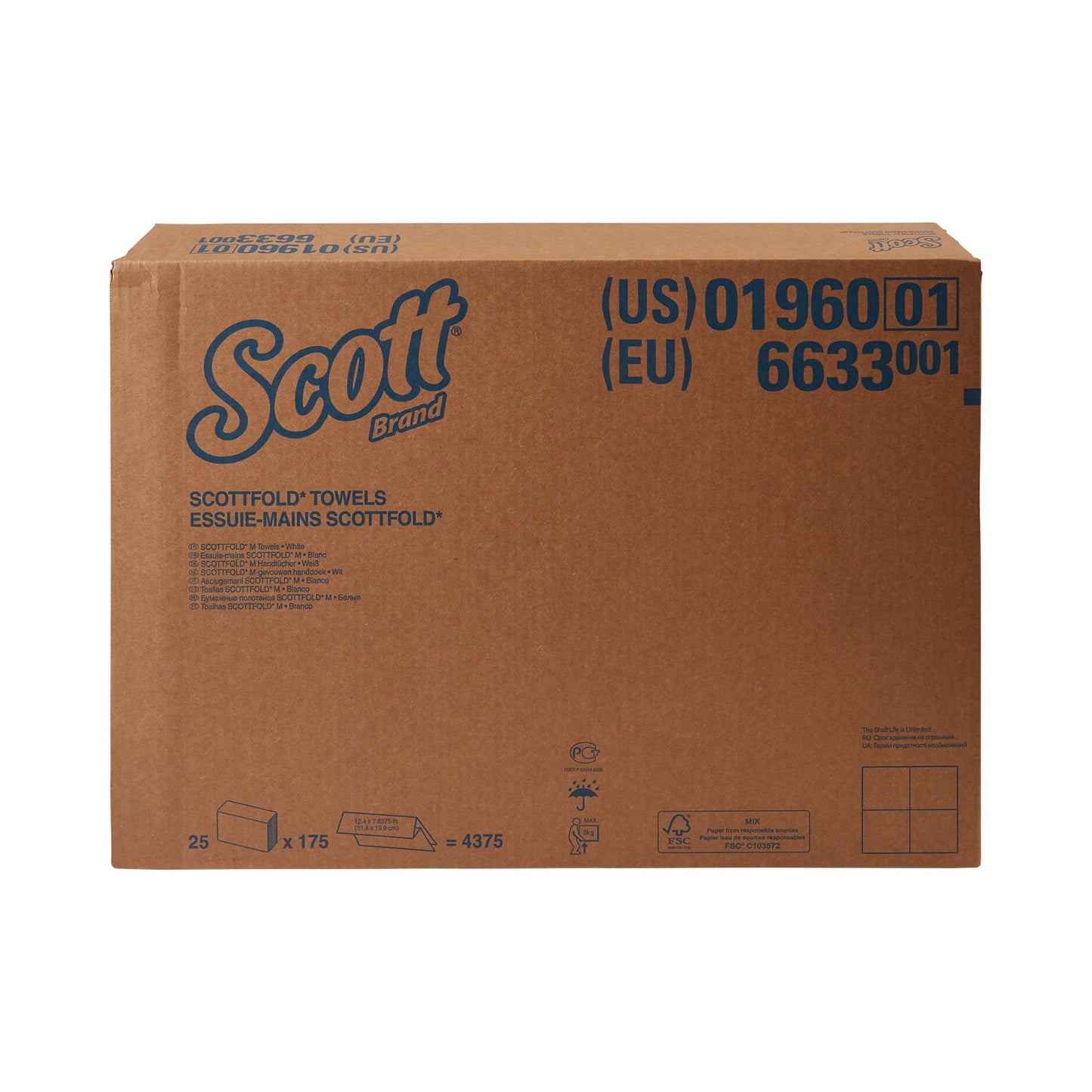 TOWEL, PAPER SCOTT FOLD M (175PK 25PK/CS) KIMCLK