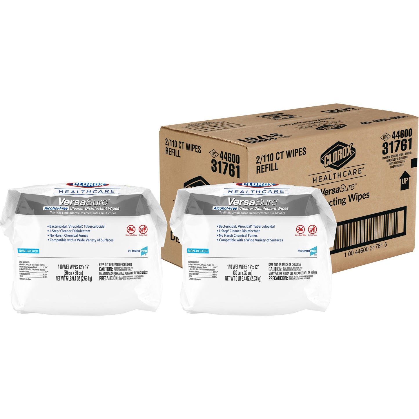 WIPE, DISINFECTANT VERSASURE ALCHL FREE REFILL (110/PK 2PK/C