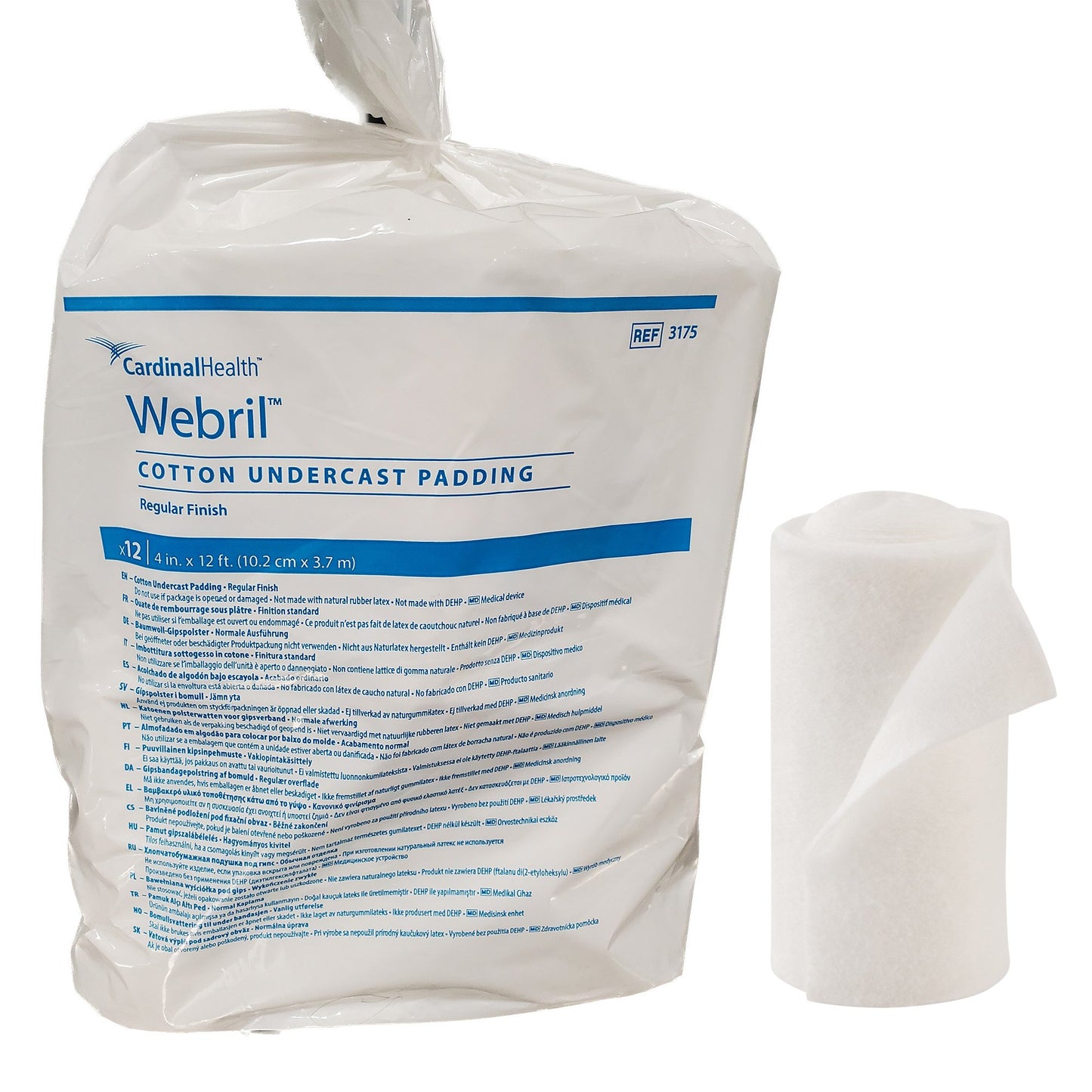 PADDING, CAST WEBRIL REG 4"X4YDS (12/BG) KENDAL