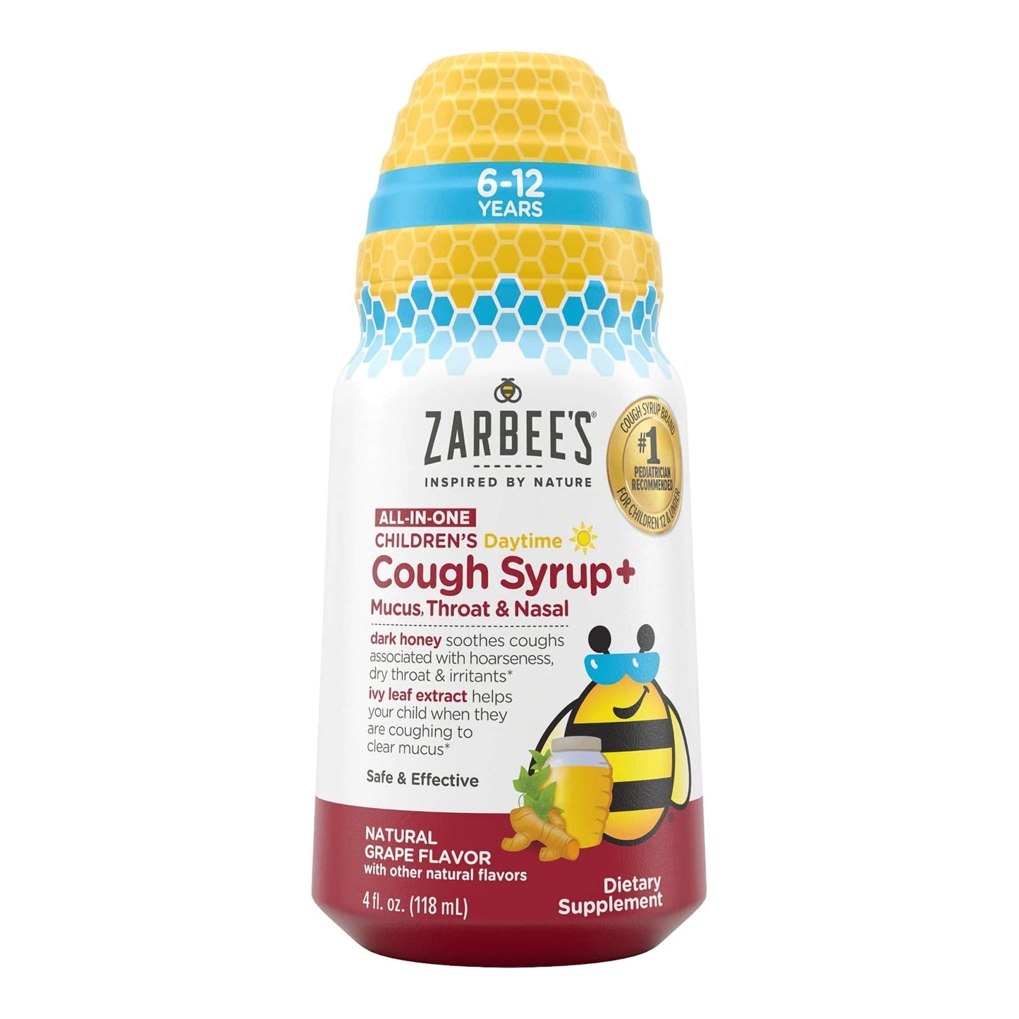 ZARBEES, SYRP CHLD COUGH/MUCUS/THROAT+NASAL GRAPE 4OZ