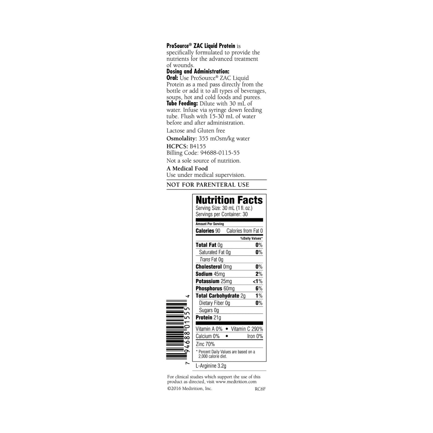 PROSOURCE ZAC, LIQ 30OZ (4/CS)EC