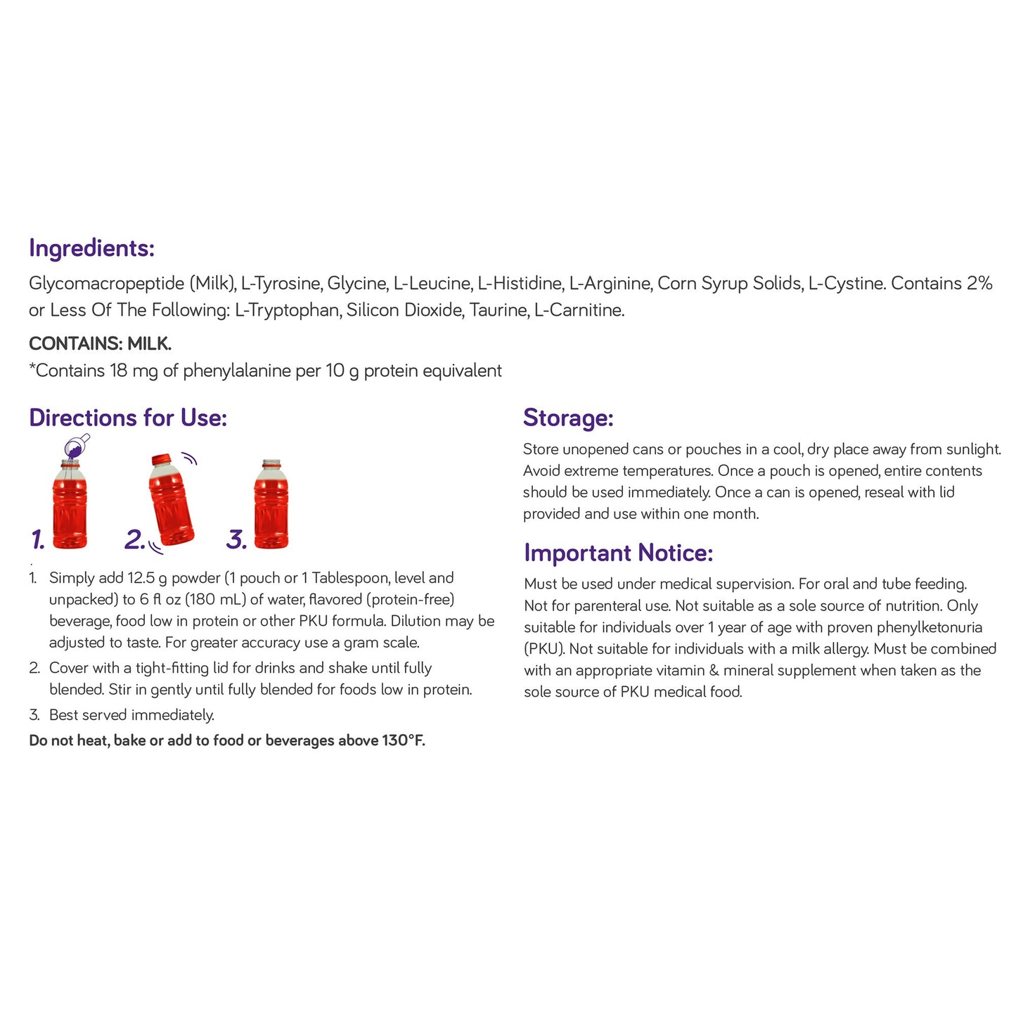 PHENYLADE, GMP MIX-IN POUCH UNFLAVORED 12.5GM (20/CS)