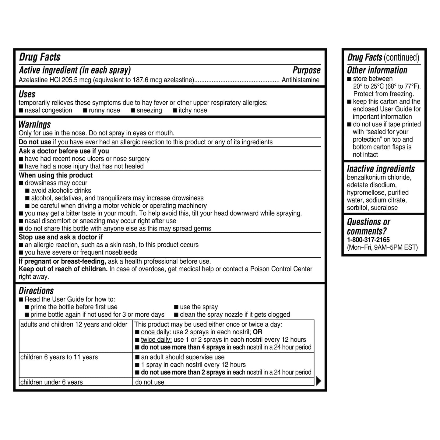 ASTEPRO ALLERGY, SPR NASAL 205.5MCG 60METERED SPRAYS