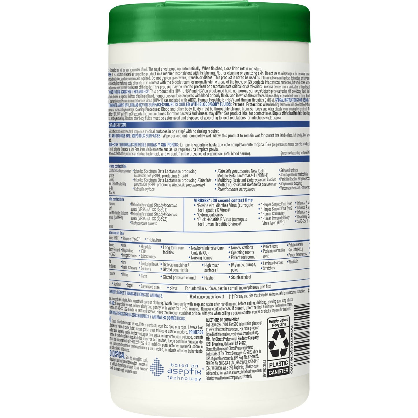WIPE, HD SURF HYDRO PROXD CLOROX WET MULTIPURP (95/CT)