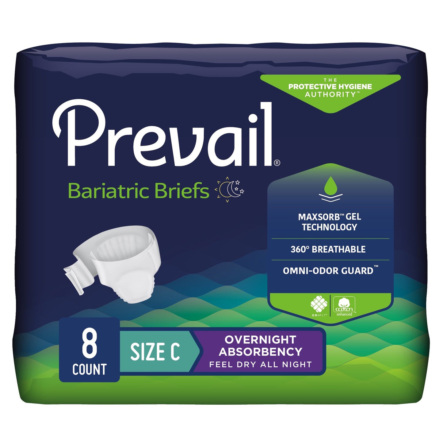 BRIEF, BARIATRIC PREVAIL C UP TO 110" (8/BG 4BG/CS)
