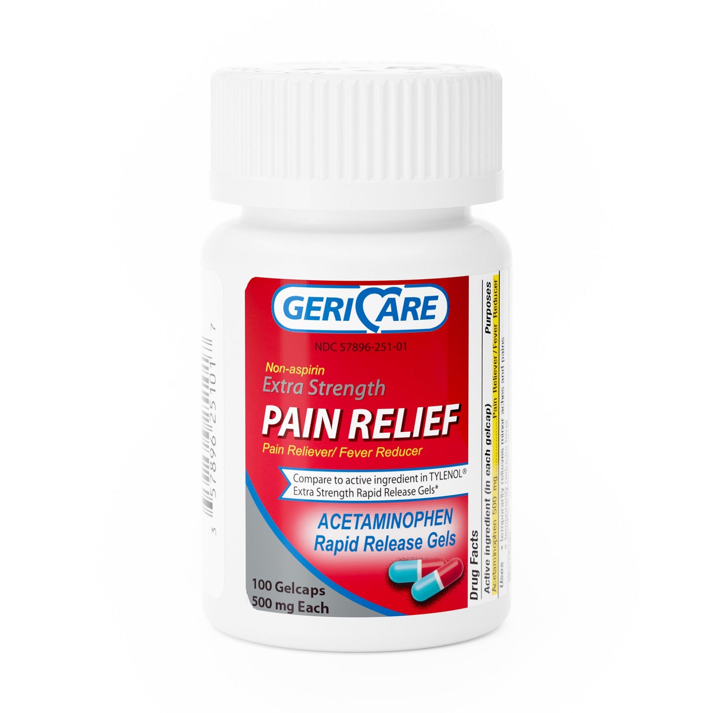 ACETAMINOPHEN GELCAP 500MG 100/BT 12BT/CS
