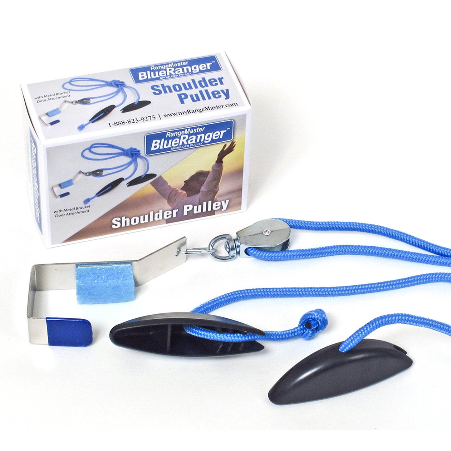 PULLEY, SHLDR THERAPY BLUE RNGR W/MTL BRCKT (50/CS